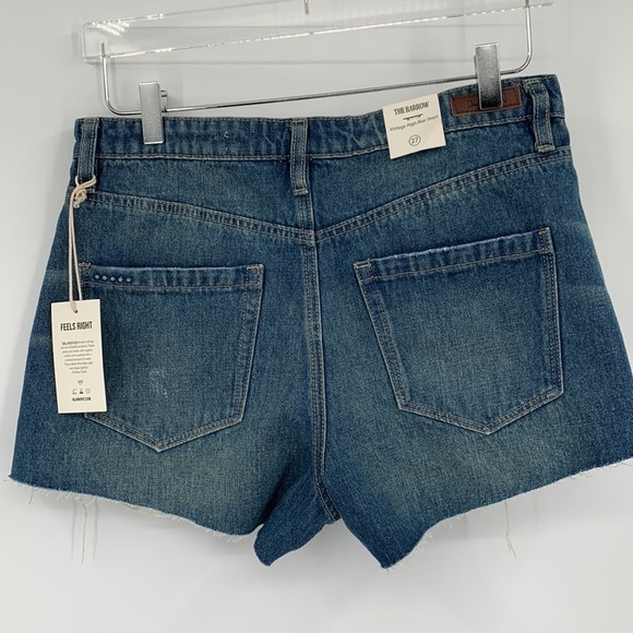 BlankNYC Barrow Vintage high-rise denim jean shorts cut-off distressed new 27 - Picture 4 of 5
